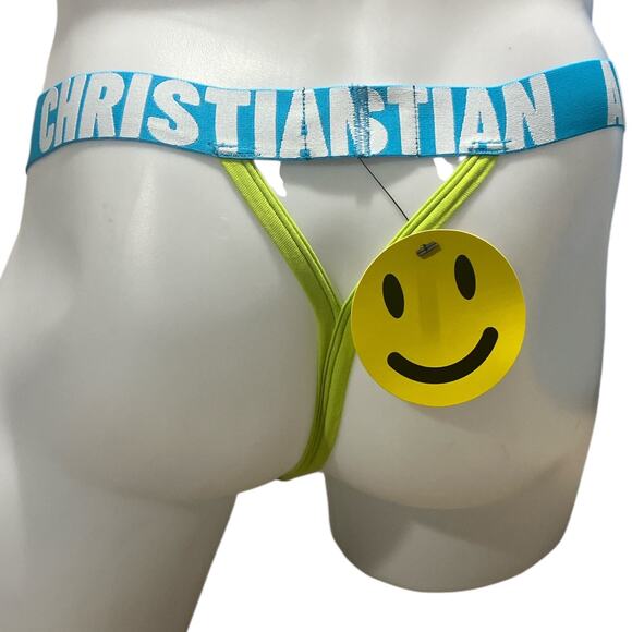 Andrew Christian Happy Y-Back Thong Fresh Lime Medium - Picture 3 of 11